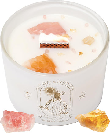 Large Crystal Candles for Women - 12oz Soy Candles that Crackle. Scented, Non-Toxic, Luxury Aromatherapy. - Set of 12