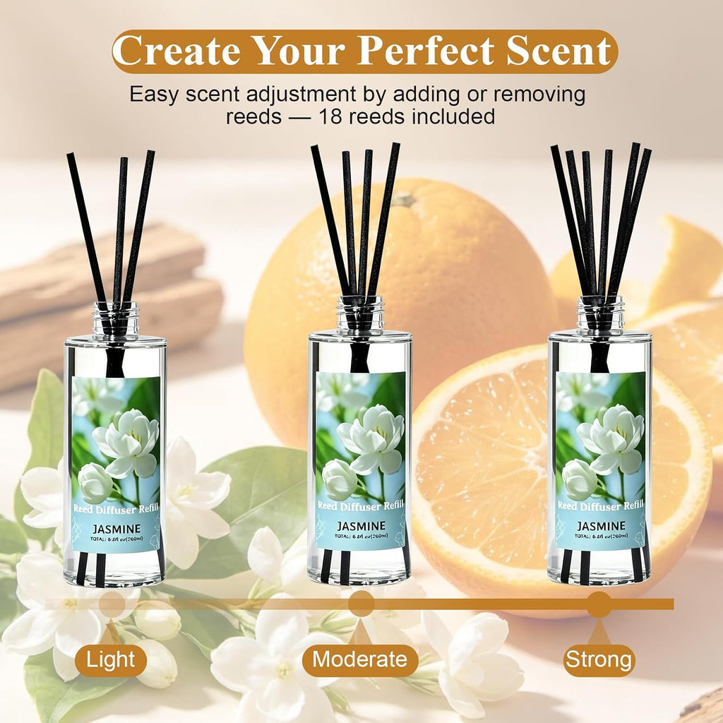 Reed Diffuser Oil Refill Set,3x6.76 Oz Citrus Sandalwood Jasmine Scent Oil