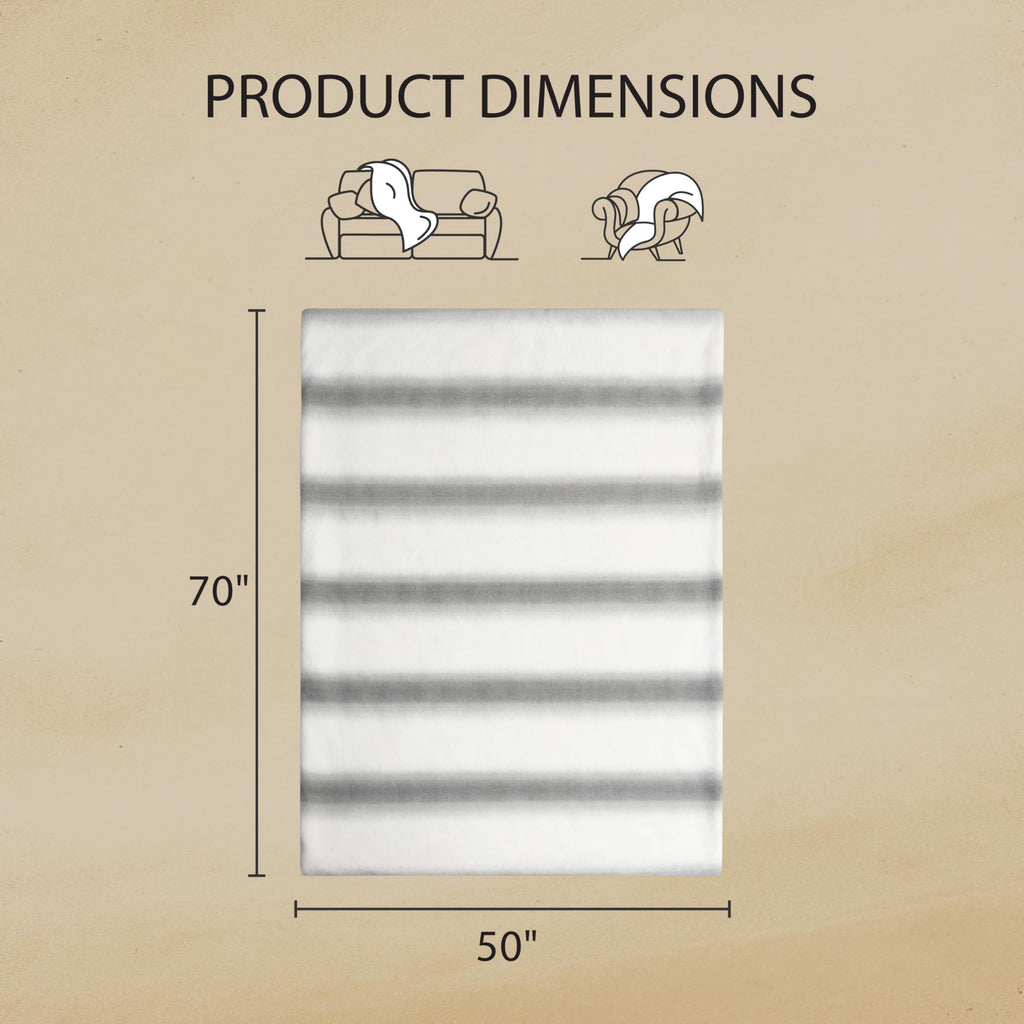 Faux Cashmere Throw Blanket, 50"x70", Ombre Stripe Gray