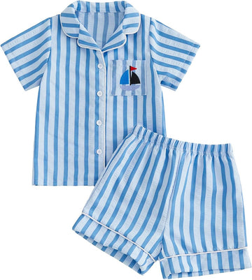 Kids Toddler Boy Pajamas Summer Shirt Top and Shorts Set