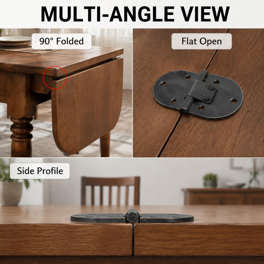 Drop Leaf Table Hinges, 2.56 x 1.5 Inch, Vintage Black, 4Pcs