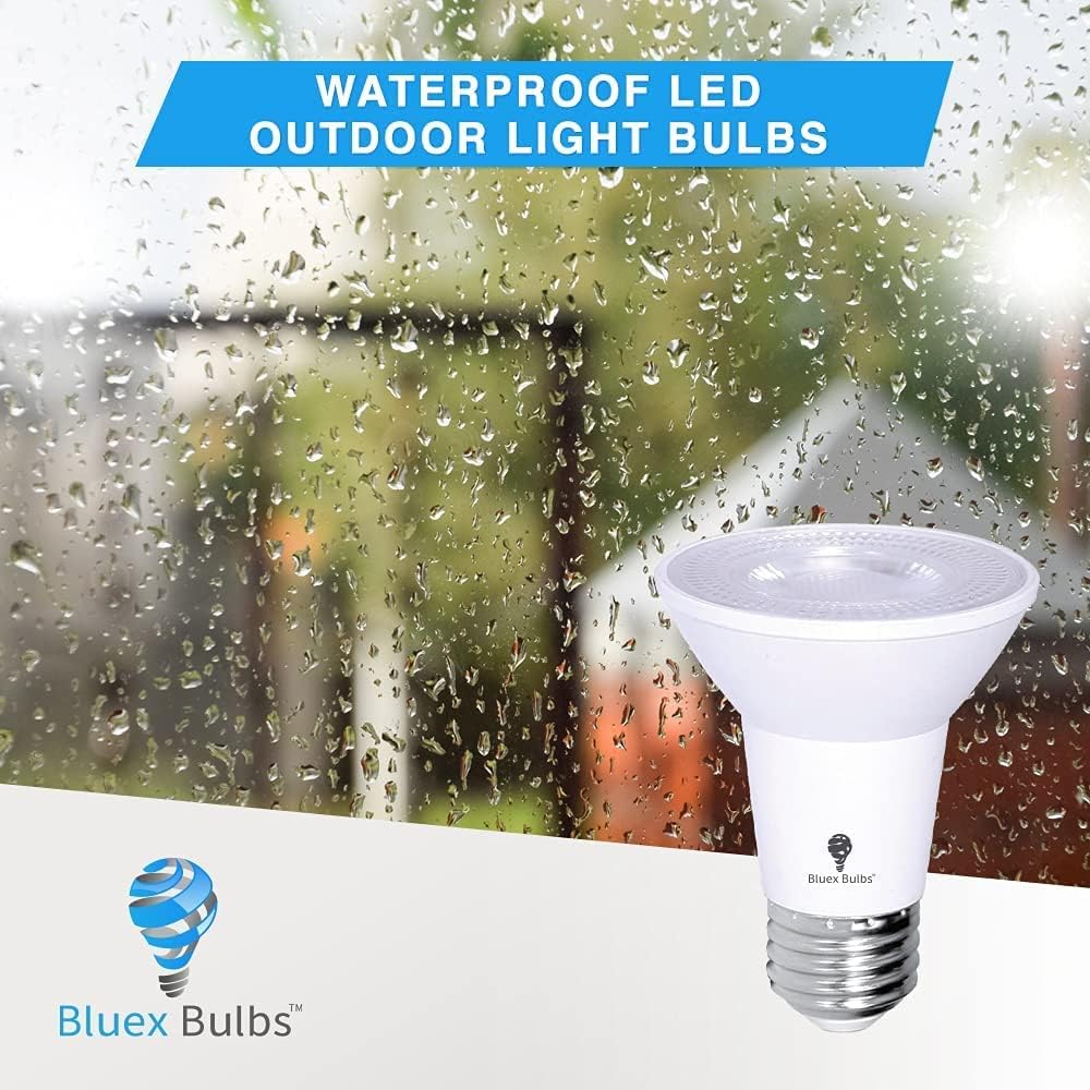 10 Pack PAR20 Outdoor LED Flood Light Bulb 8W 75 Watt Equivalent 500 Lumens Dimmable Waterproof E26 4000K Cool White