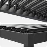 Louvered Pergola 10x12, Outdoor Rustproof Shelter with Adjustable Roof