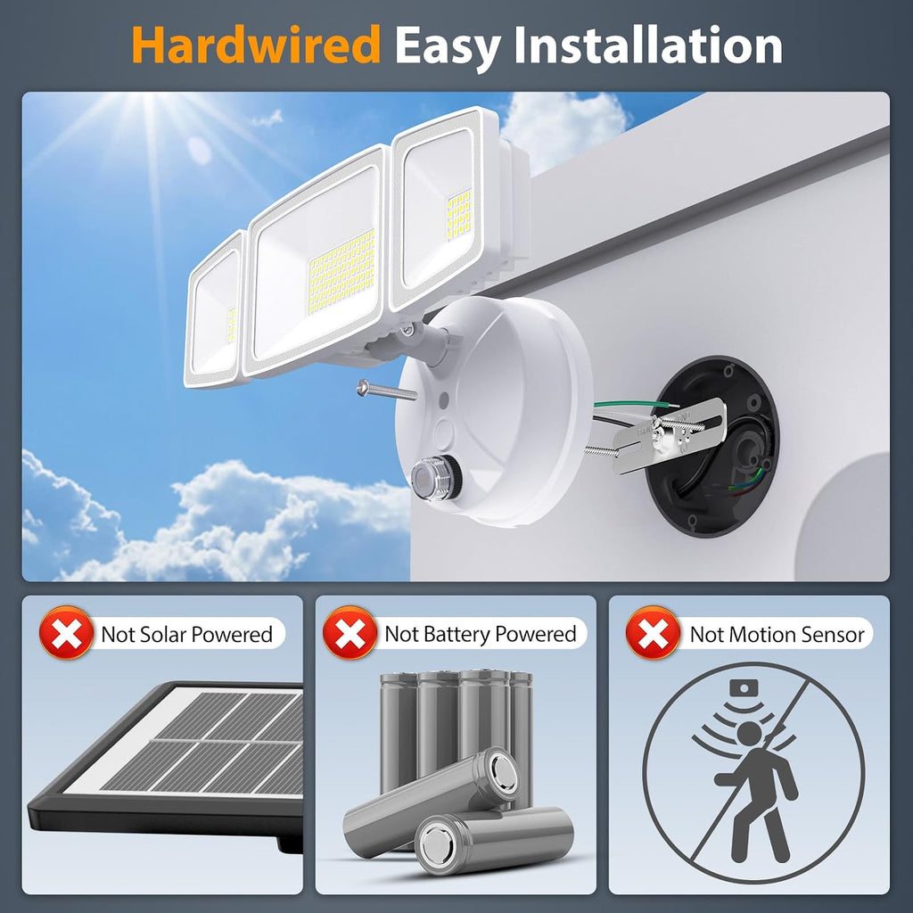 80W LED Dusk to Dawn Flood Lights,8000LM White Exterior Security Outdoor Lighting,IP65 Waterproof Outdoor 3