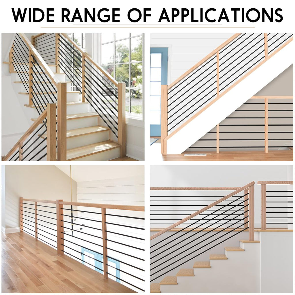 10 Pack 6 FT x 5/8 inch Iron Horizontal Balusters for Stair Interior