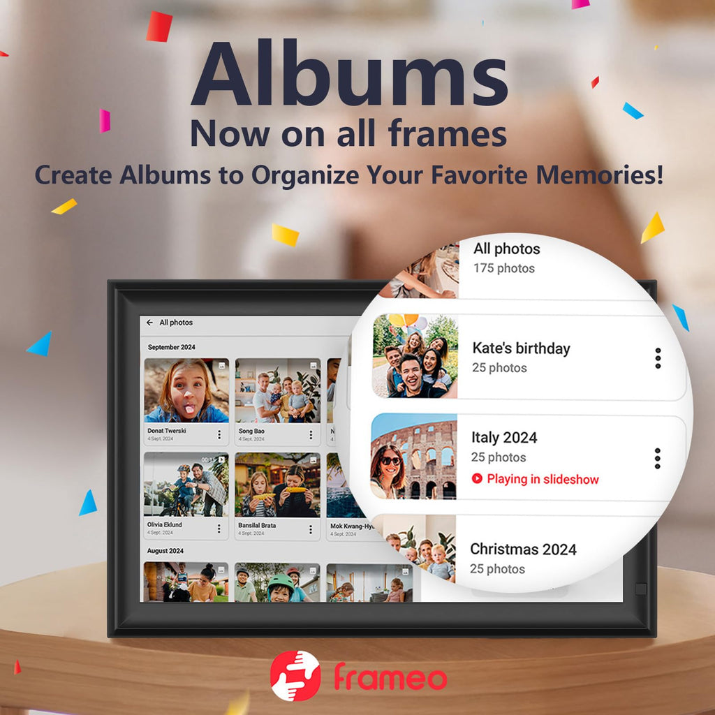 15.6 inch Digital Photo Frame with 1920x1080 FHD IPS LCD Touch Screen, Dual-WiFi Share Photos & Videos Via Frameo