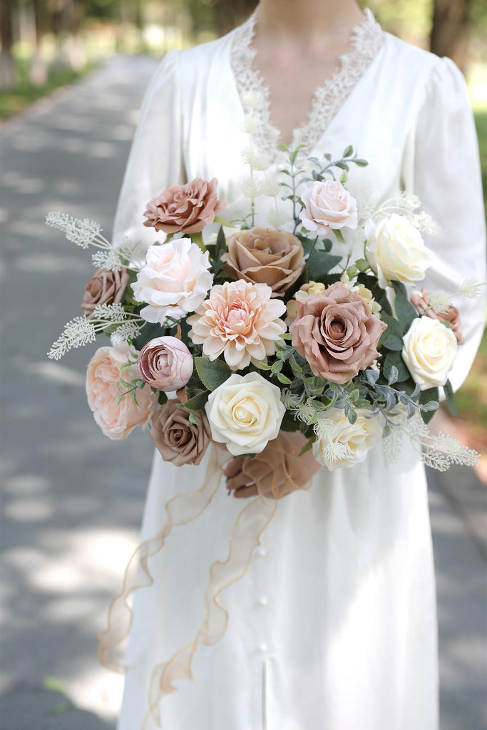 Artificial Flower Combo Box Set Silk Fake Roses for DIY Wedding Flower Bouquet Centerpiece Decoration Baby Shower
