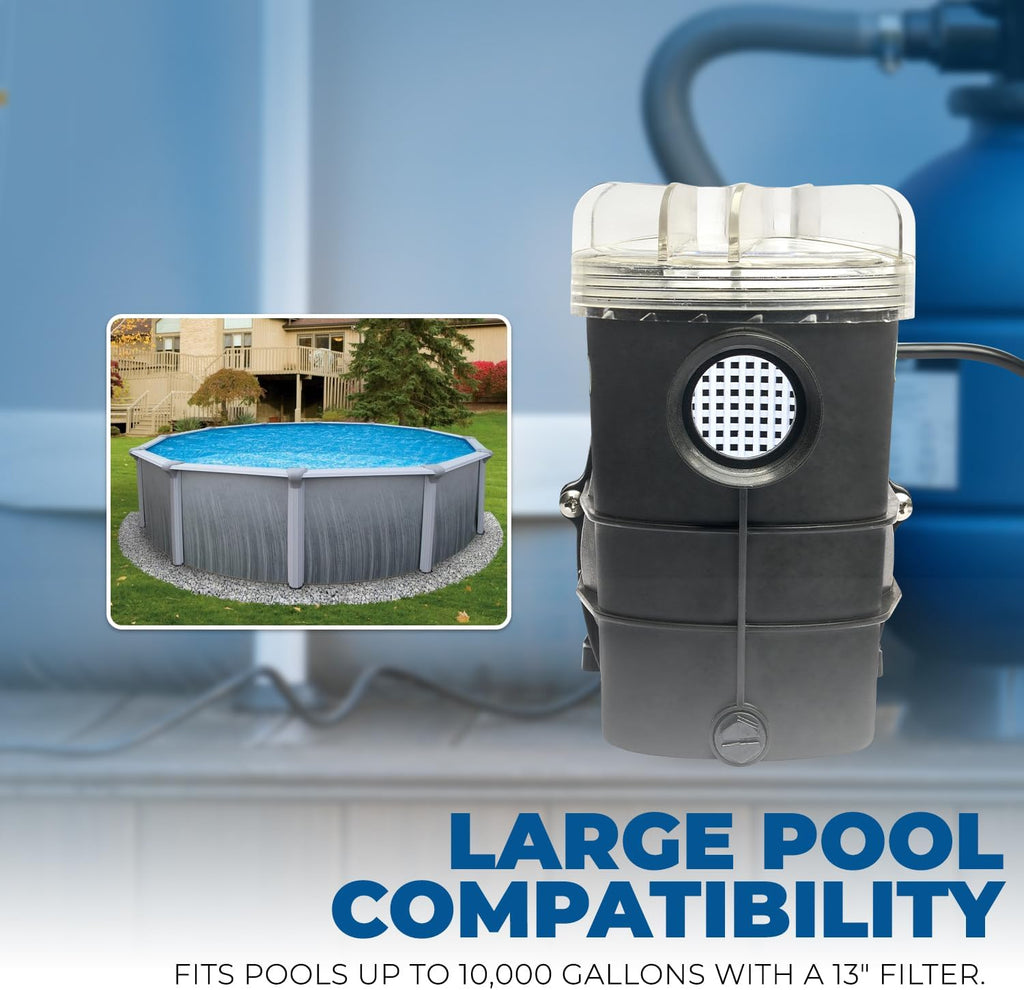 3/4HP 2,400GPH High Flow Pond DIY Self Priming for Above Ground Swimming Pool Pump Strainer Basket 1.5" NPT