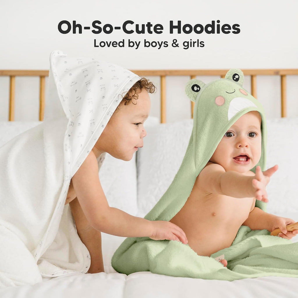 Hooded Baby Towel for Newborn, Baby Bath Towels (Frog, Regular)
