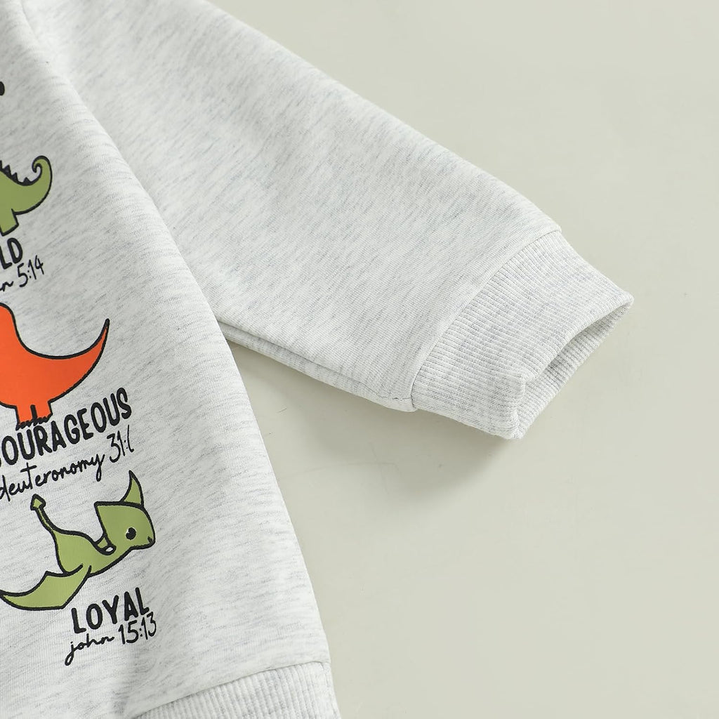 Toddler Boy Fall Winter Clothes God Says I Am Long Sleeve Pullover Sweatshirts + Solid Joggers Pants Outfits Set