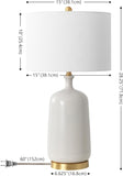 Stevie 28-inch Cream/Brass Ceramic Table Lamp (LED Bulb Included)