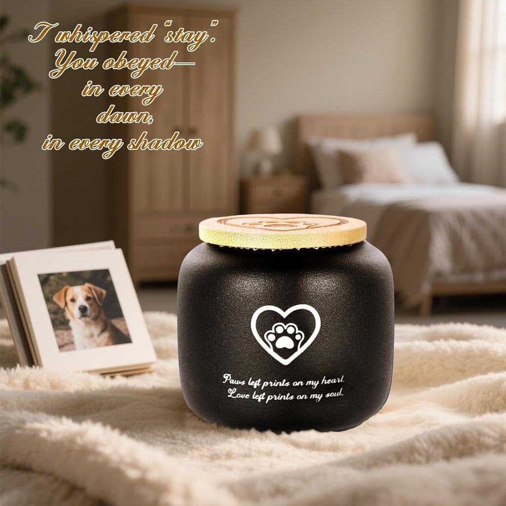 Ceramic Pet Ash Urn for Small/Medium Cats & Dogs, Funeral Cremation Urn, Memorial Keepsake Decorative Urns