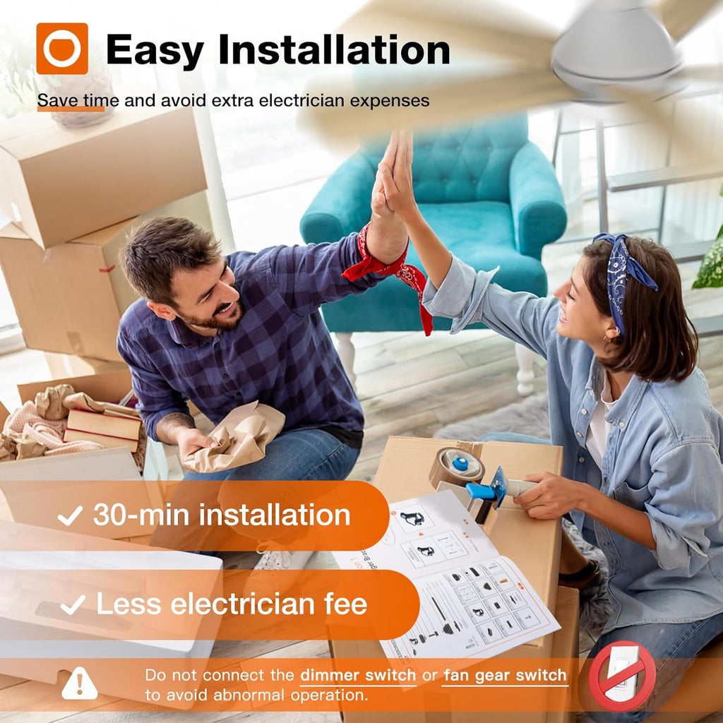 Ceiling Fans with Lights, 42 Inch Low Profile Ceiling Fan with Light And Remote Control, Flush Mount, Reversible, 3CCT, Dimmable, Quiet, White Small Ceiling Fan for Bedroom Indoor/Outdoor Use A103-B0CLNM7VLQ