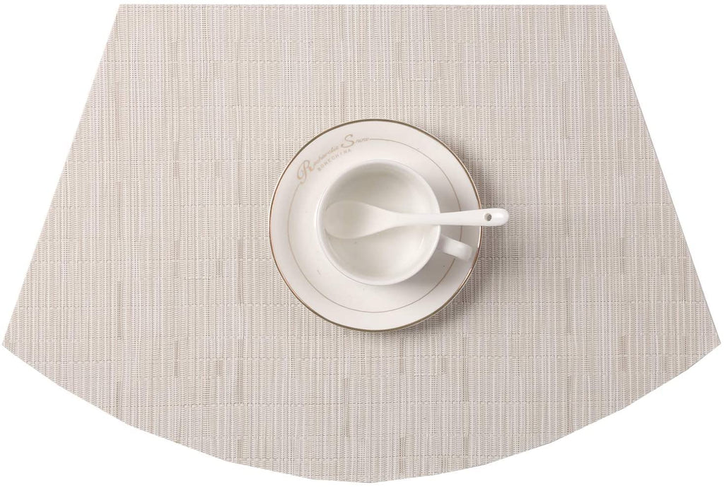 Small Round Table Placemats Set of 5 Wedge Shaped Place Mat with Centerpiece Round Mat Heat Resistant Table Mats