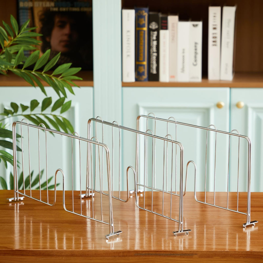 6 Pcs 14" W X 9" H Wire Shelf Divider for Wire Shelves, Silver