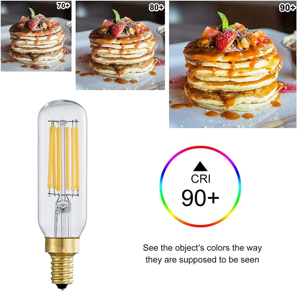 Dimmable T6 led Bulb Daylight White 4000K,6W Equal 60W led Chandelier Light Bulbs, E12 Base Small Edison Vintage Bulb
