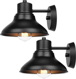 2-Pack Outdoor Light Fixtures Wall Mount, Matte Black Farmhouse Gooseneck Barn Light, Waterproof Exterior Wall Sconces