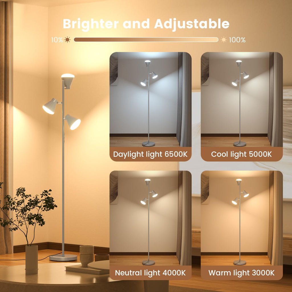 36W LED Tree Floor Lamp with Remote Bedroom