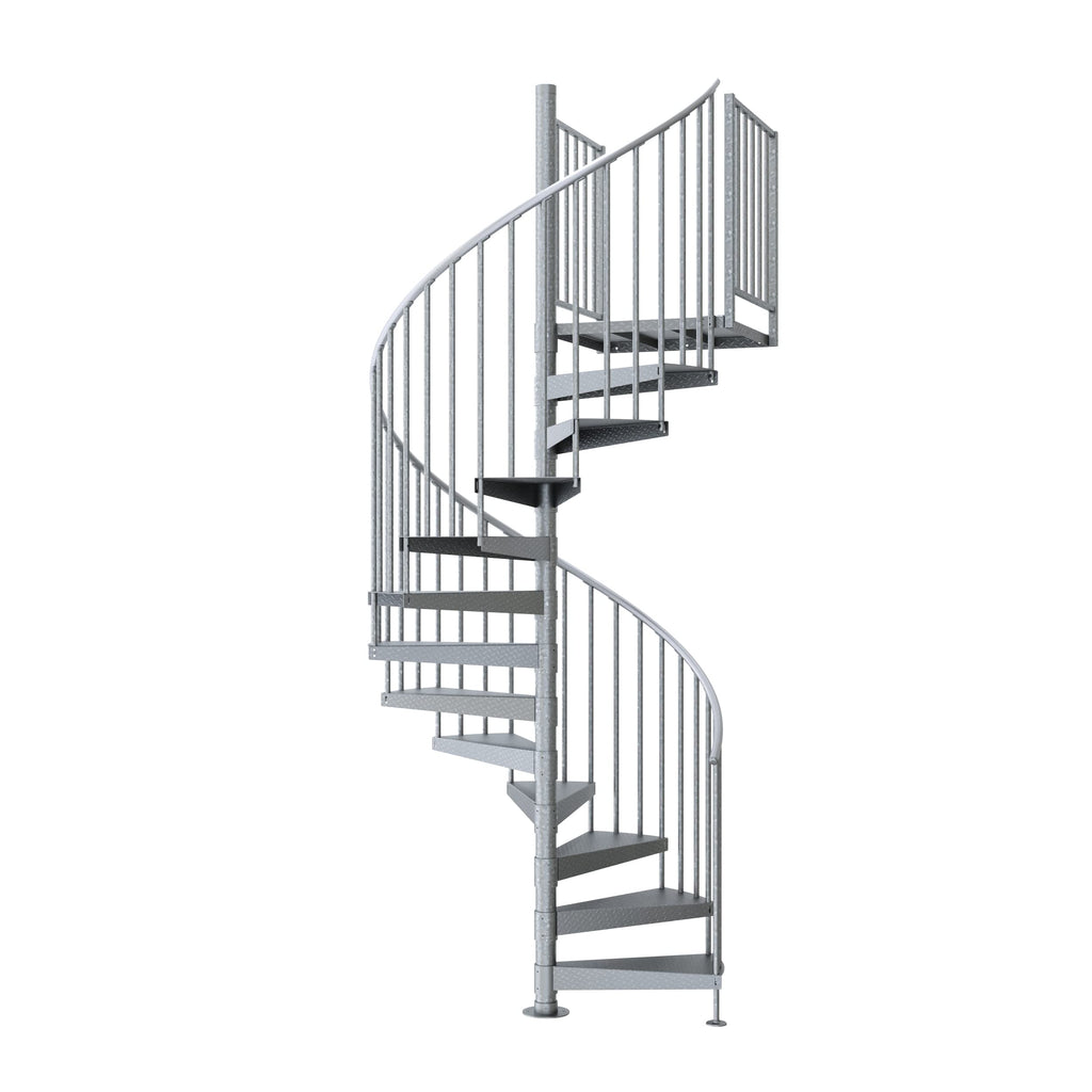 Reroute Industrial Galvanized Exterior 60in Diameter, Fits Height 102in - 114in, 2 36in Tall Platform Rails Spiral