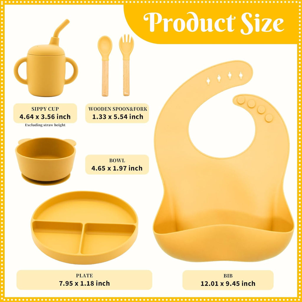 Feeding Set 6 Pcs, Baby Led Weaning Supplies, Baby Feeding Supplies Set BPA Free, Baby Essentials for Newborn Gift