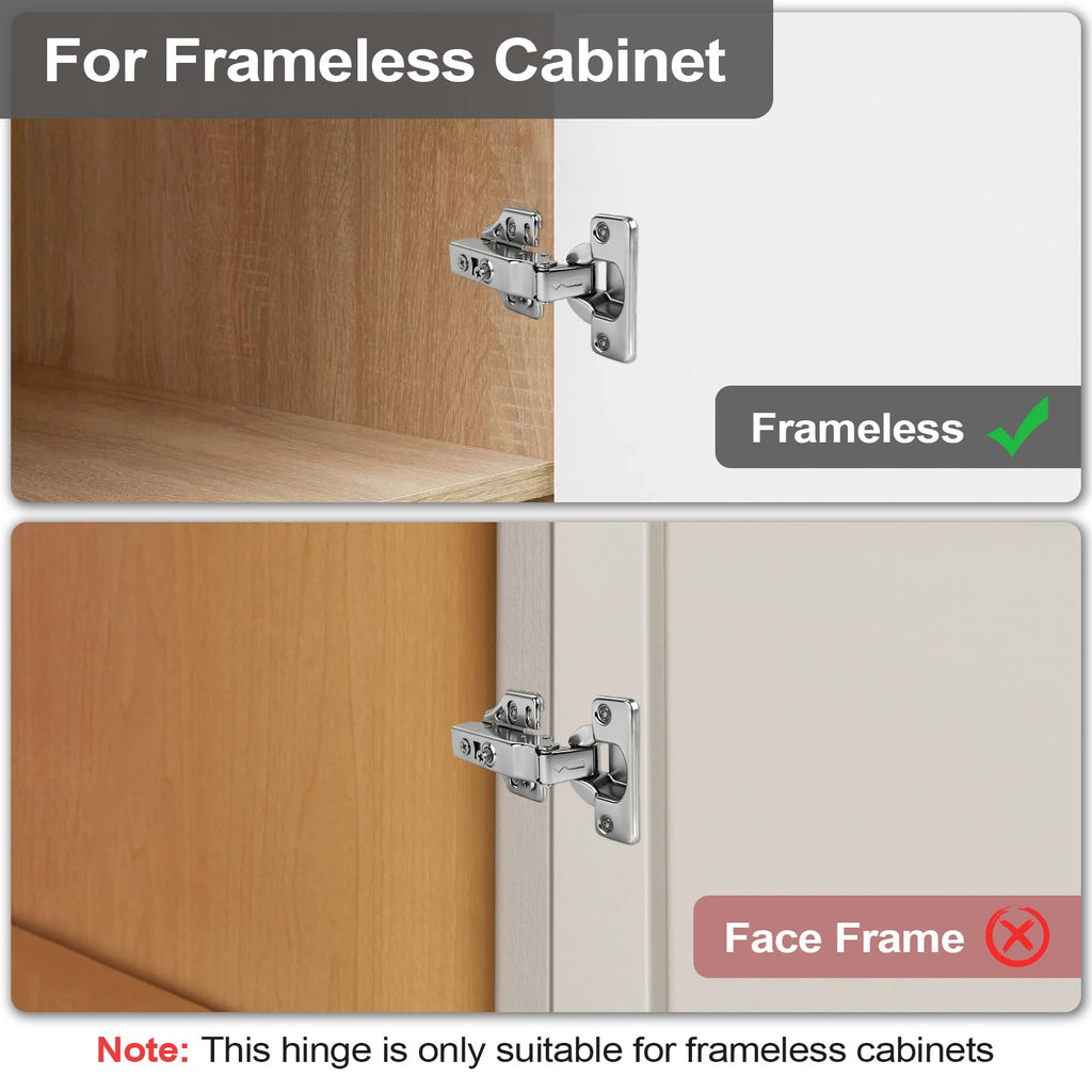 4 Pack 26mm Soft Close Cabinet Hinges, Concealed Full Overlay Hinge