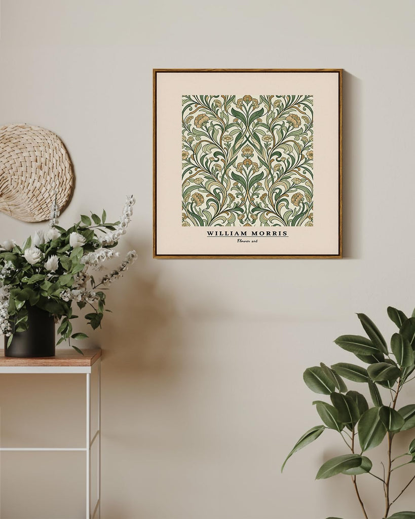 24x24 Square Canvas Wall Art William Morris Floral Pattern Artwork