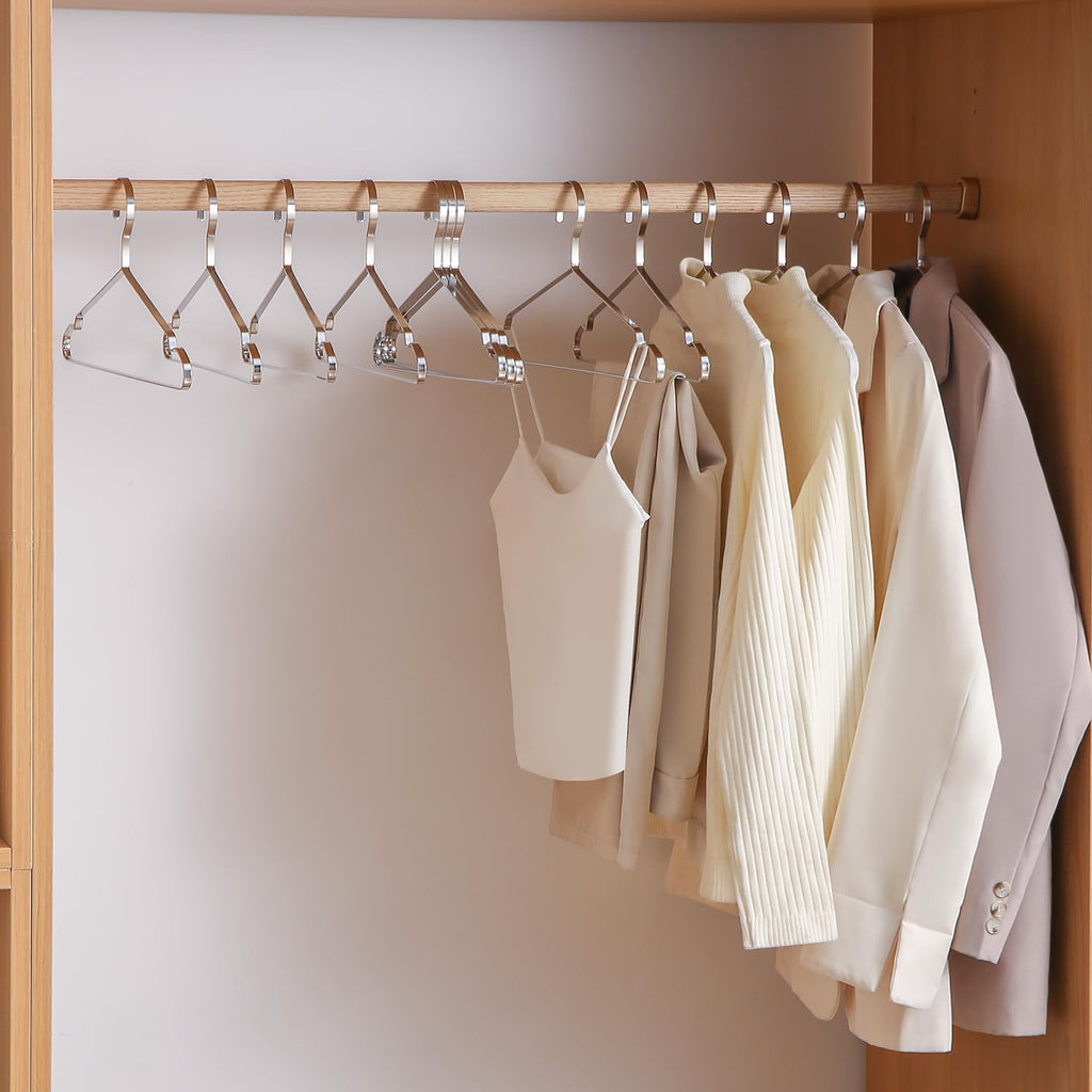 20 Pack Heavy Duty Extra Wide Stainless Steel Coats Hangers, 17.7" Strong Durable Metal Hanger for Heavy Garments