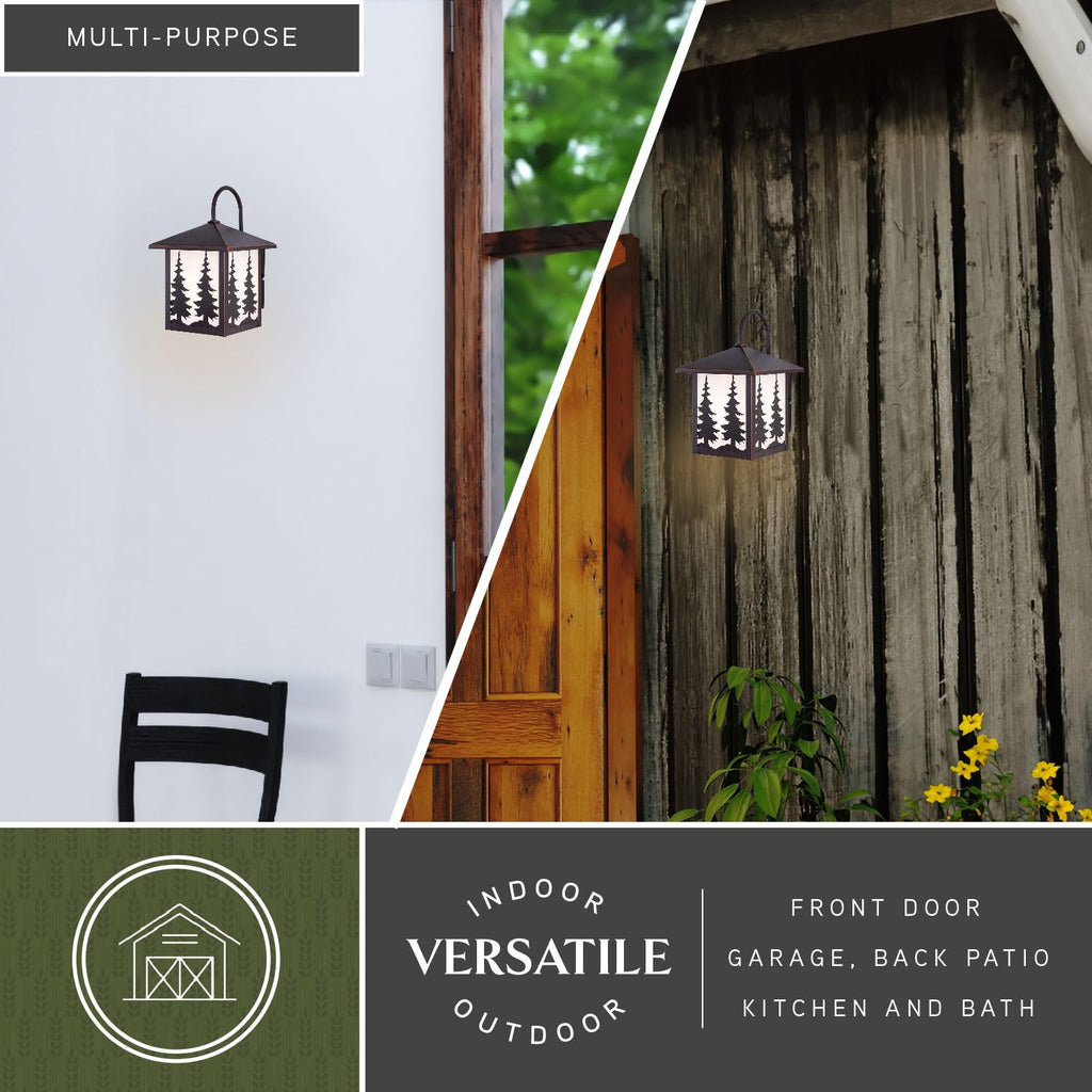 Yosemite 1-Light Bronze Rustic Outdoor Wall Sconce, 12.5 in. H
