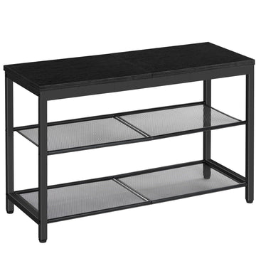 Shoe Bench, 3-Tier Shoe Rack, Industrial Shoe Organizer Storage Bench