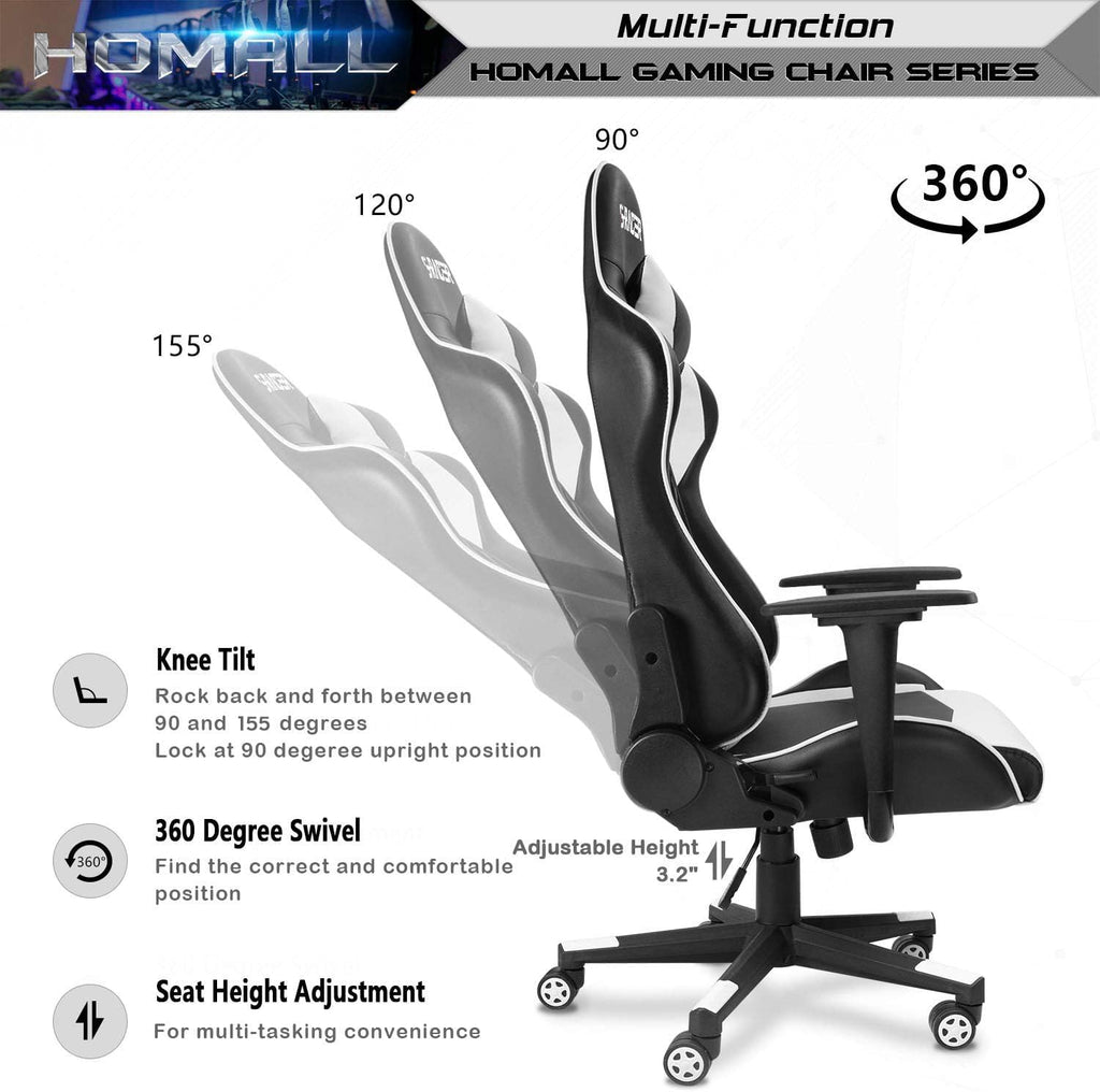 Gaming Chair, Office Chair High Back Computer Chair Leather Desk Chair Racing Executive Ergonomic Adjustable Swivel