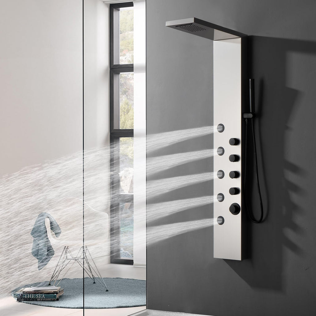 Shower Panel Tower System with Rainfall Shower Head