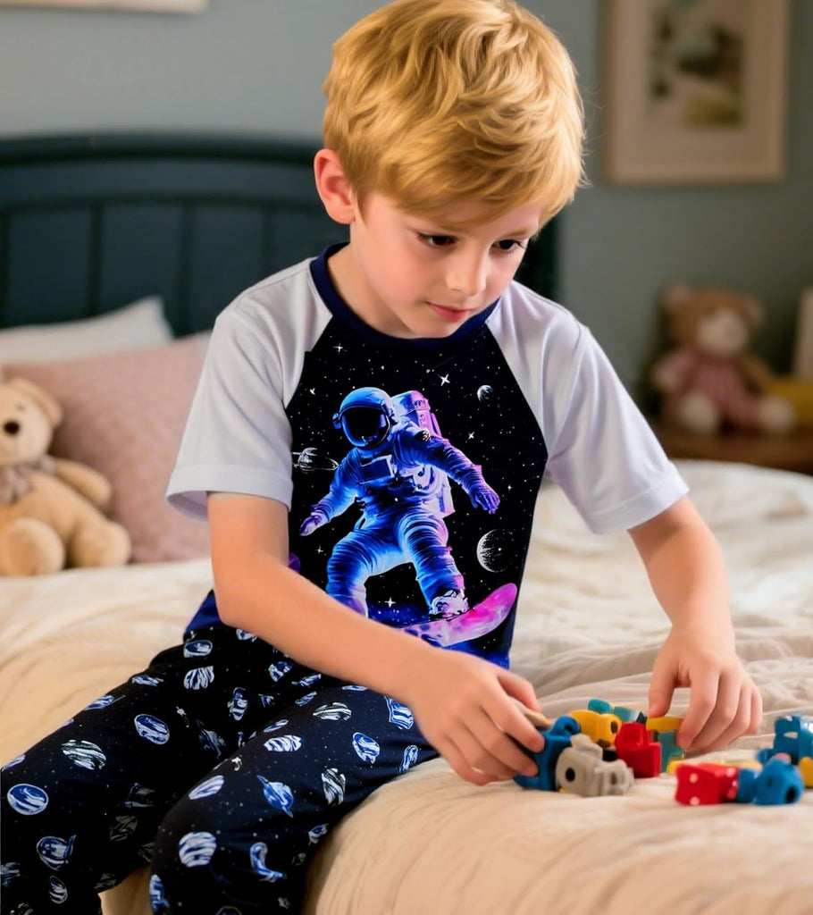 Boys Pajamas 2 Piece Kids Summer Pjs Loose Fit