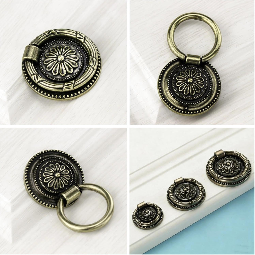 Drop Ring Handles Dresser Ring Pull Brass Oil-Rubbed Bronze 2 inch Diameter Cabinet Cupboard pulls Drawer Ring Handle