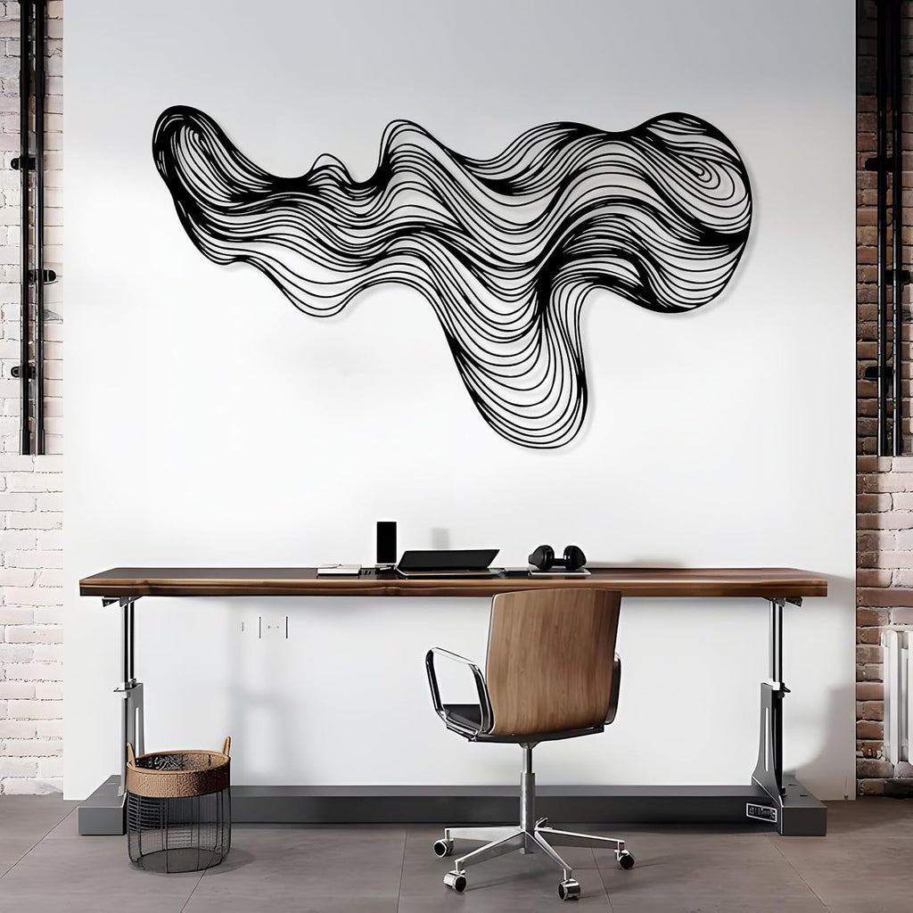 Abstract Lines Metal Wall Decor, Metal Irregular Wall Art, Geometric Line Art Sculpture, Mid Century Modern Artwok