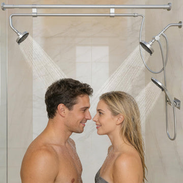 Dual Shower Head Combo with Handheld, Dual Shower Heads for Couples (43-78.7" Adjustable), High Pressure 3-Way