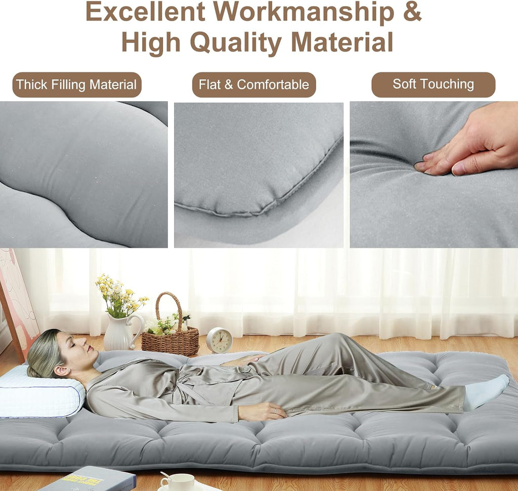 3" Japanese Floor Futon Mattress, Portable Tatami Sleeping Pad
