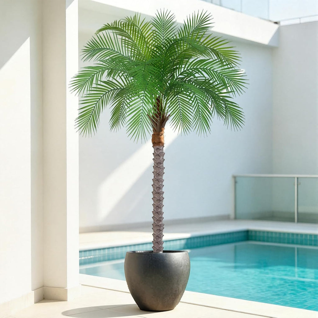 6ft Artificial Phoenix Palm Tree, Faux Coconut Silk Tropical Fake Palm Plant Outdoor Home Office Patio Bathroom Pool - Set of 2