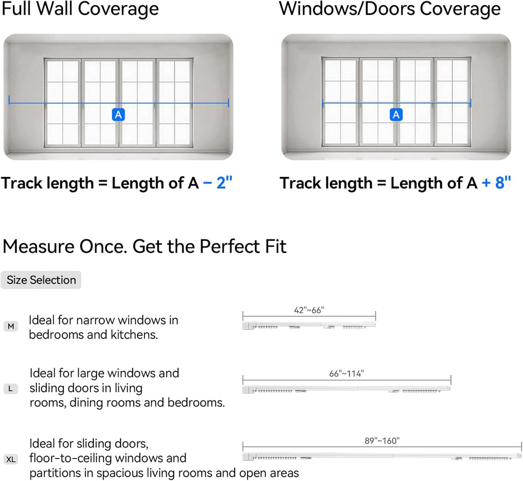 Remac M1 No-Cut Telescopic Motorized Curtain Track, Apple Home Certified Matter Smart Curtain System, Works with