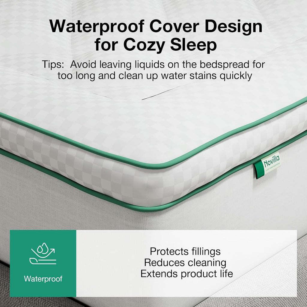 Full Mattress Topper, Extra Thick Pillow Top Down Alternative Pad | Breathable Fluffy Mattress Cover Fits 8-21 Inch