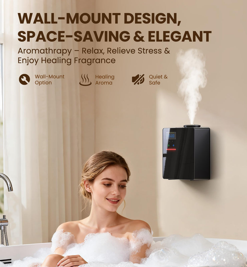 Waterless Essential Oil Diffuser 5000 Sq.Ft Coverage for Large Home, Hotel, or Office, 200ml Cold Air Scent Diffuser