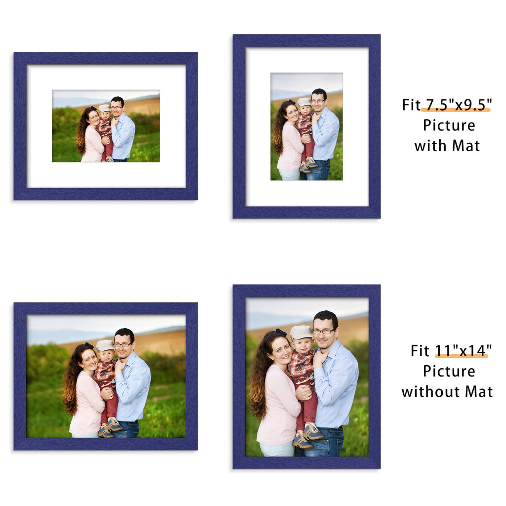 11x14 Picture Frame Set of 12, Gallery Wall Frames, Navy Blue