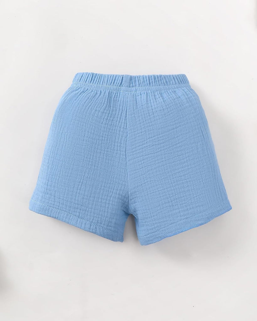 Toddler Boy Summer Outfits Cute Baby Boy Outfits 2 Piece Set Crew Neck Button Top and Solid Shorts