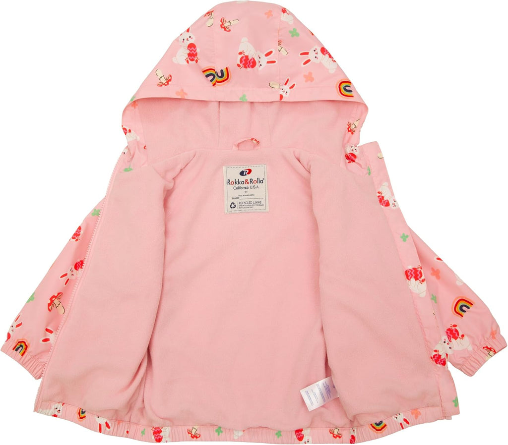 Toddler Girls' Water-Resistant Fleece Lined Transitional Jacket