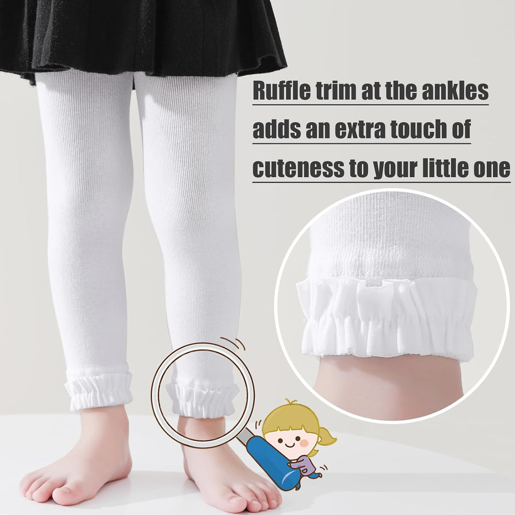 Baby Leggings Toddler Footless Tights Girls Ruffle Stockings Pants Pack
