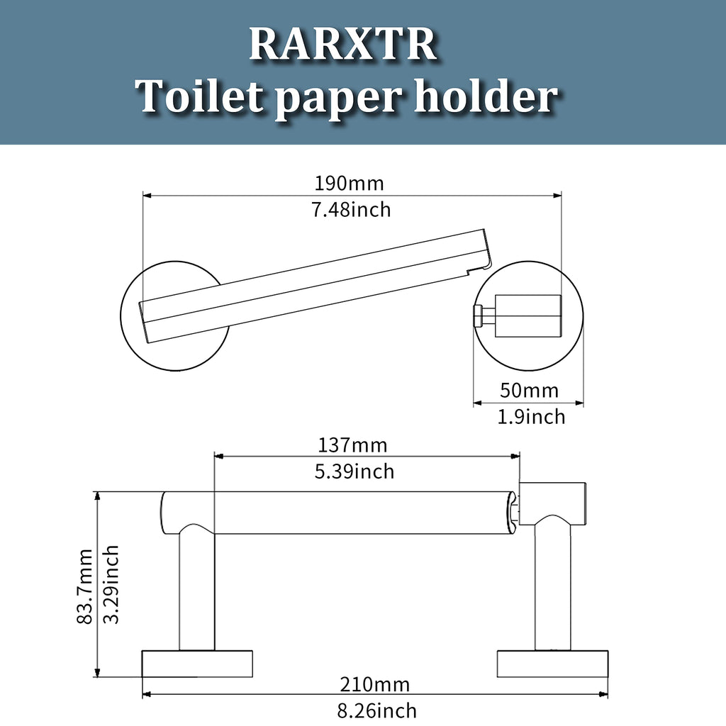 Gold 2 Pack Toilet Paper Holder Stainless Steel Double Post Pivoting Toilet Paper Roll Holder Wall Mounted