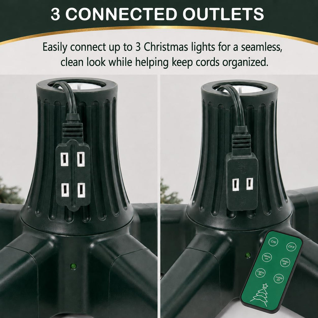Rotating Christmas Tree Stand with Remote, 360 Spin (Green)