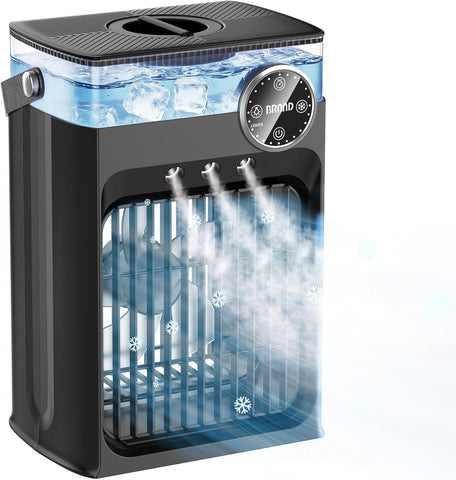 Portable Air Conditioners, 4 in 1 Evaporative Air Cooler with 1200ML Tank, Queit Cooling Fan with Remote Control, 2