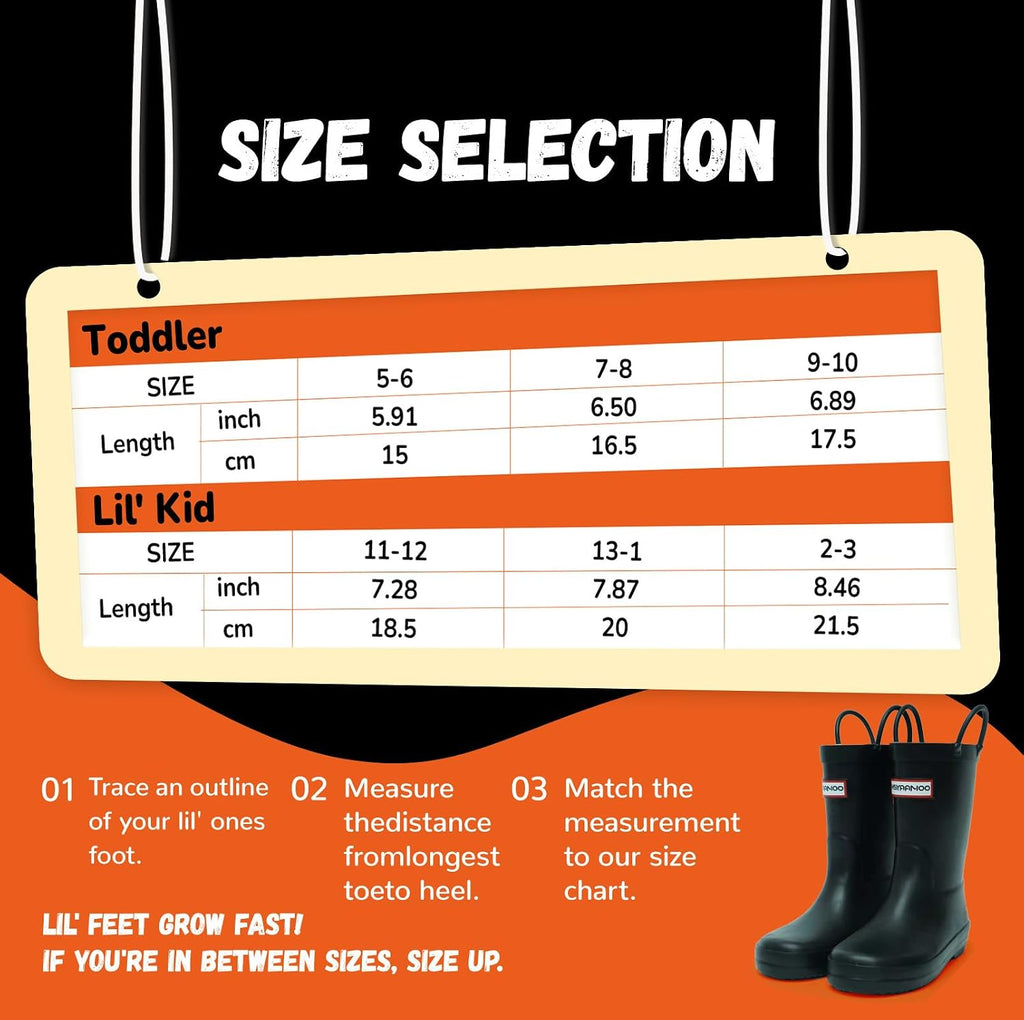 Kids Natural Rubber Rain Boots with Easy-On Handles