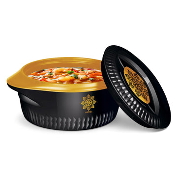 Royal 3500 Insulated Inner Stainless Steel Casserole, 3.4 Litres, Black Gold | BPA Free | Food Grade | Easy to Carry