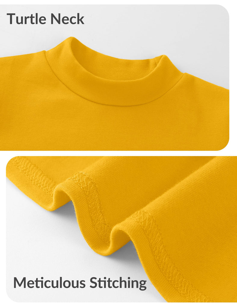 3 Pack Toddler Boy Mock Turtleneck Shirts Long Sleeve Cotton T-Shirt